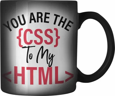 Produktbild von Trendation - Programmierer Geschenk Valentinstag Farbwechsel Zauber-Tasse Informatiker Liebe Lustig Spruch Freundin Freund You are The CSS To My HTML (Schwarz)