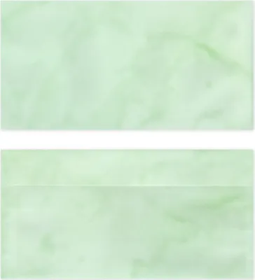 Produktbild von 100 Stück Premium Briefumschläge (UMS-5002) DIN lang (110 X 220mm) Marmorpapier grün Briefhüllen Kuvert, ohne Fenster, haftklebend, 80g/m²