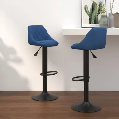 Produktbild von vidaXL Barhocker 2 Stk. Blau Samt
