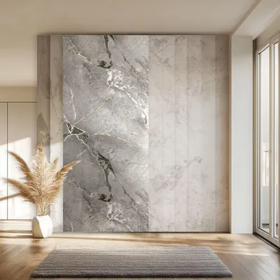 Produktbild von HEXIM Marmorplatten Optik 1 Stück 280x122 cm SPC Kunststoff Innen & Außenbereich Granit Steinoptik - Duschrückwand Küchenrückwand Spritzschutz Betonoptik (3,42 m² 8090B) A-Serie