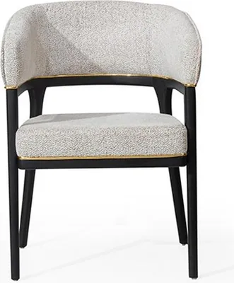 Produktbild von Weiß-Schwarzer Esszimmerstuhl Lehnstühle Designer Esszimmer Stühle Neu