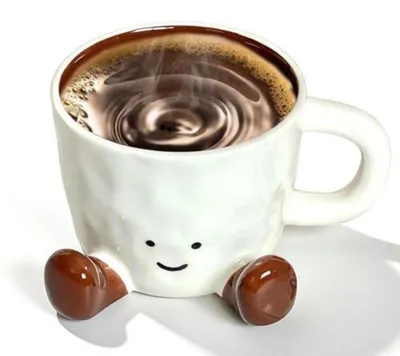 Image de Tasse en céramique sur pied, capacité de 300 à 400 ml, design mignon, idéale pour les cadeaux