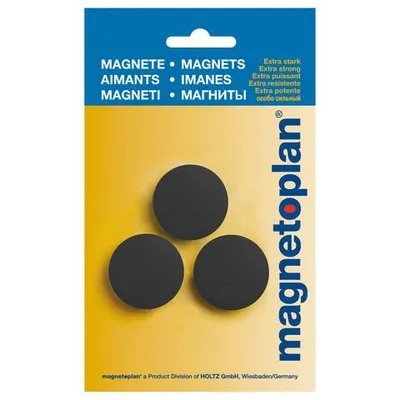 Produktbild von magnetoplan Magnete Discofix Junior in schwarz 34 mm, 3 stück