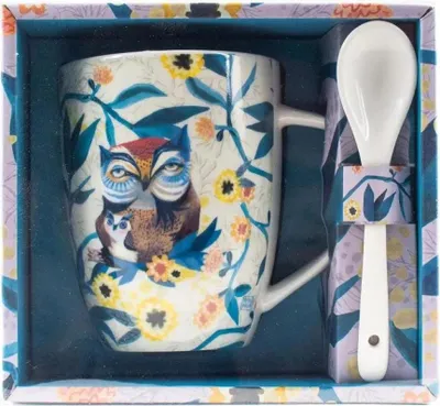 Obrázok produktu pre Enesco Šálka so sovou a lyžičkou jedna veľkosť