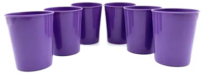 Produktbild von Set mit 6 wiederverwendbaren Plastikbechern, Fassungsvermögen 180 ml, lila