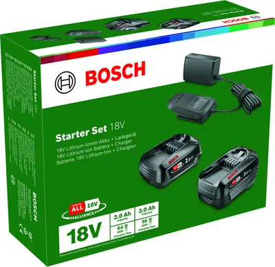Produktbild von Bosch Akku »Starter Set«, 18 V, 2,0Ah u. 3,0Ah Akku inkl. Ladegerät