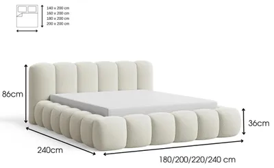 Produktbild von Chilly Möbel Design Bett Stone - Polsterbett mit Bettkasten, Lattenrost und Kopfteil 140x200 cm / Holzrahmen / Samt / Gelb