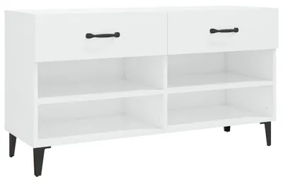Produktbild von vidaXL Schuhschrank Hochglanz-Weiß 102x35x55 cm Holzwerkstoff