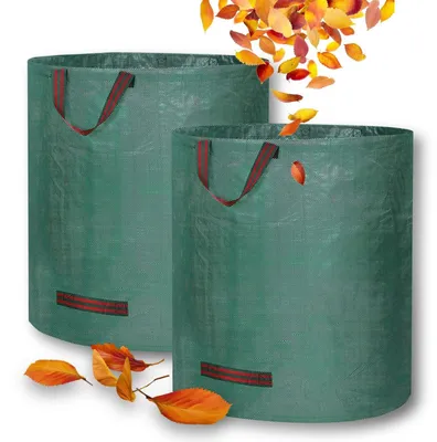 Image de Lot de 2 sacs réutilisables pour déchets de jardin, avec poignées
