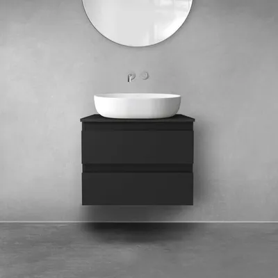 Immagine prodotto di Set di mobili da bagno OLTENS, composto da 2 elementi: un mobile sottolavabo con 2 cassetti e una mensola a consolle di 60 x 48,6 cm