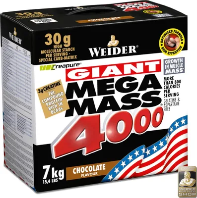 Produktbild von Weider Mega Mass 4000/ 7kg Karton Hardgainer CREAPURE Schoko