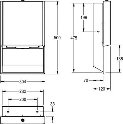 Franke Unterputz Papierhandtuchspender EXOS. in 3 verschiedenen Varianten erhältlich Franke GmbH EXOS600EX,EXOS600EB,EXOS600EW
