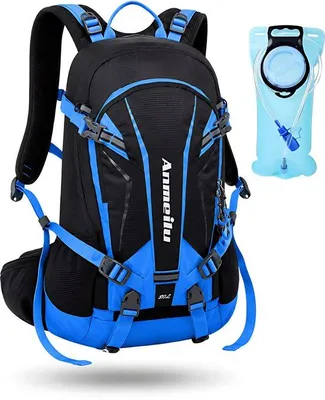Produktbild von CarryQuest® - 20L Fahrradrucksack Nylon Regenhülle Rückenbelüftung Blau
