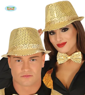 Immagine prodotto di Cappello d'oro con paillettes - discoteca - anni '80 - Capodanno