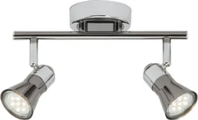 Produktbild von BRILLIANT LED Deckenleuchte Jupp | zeitloses Spotrohr | 2-flammig | Metall | chrom/schwarz | schwenkbare Köpfe | 2x GU10 max. 7 W