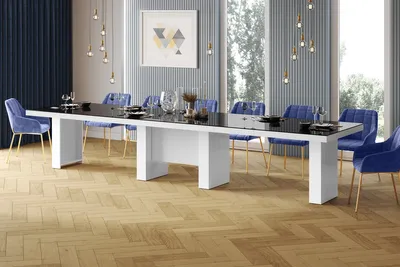 Produktbild von Design Esstisch Tisch HLA-111 Hochglanz XXL ausziehbar 160 bis 400 cm