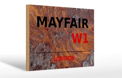 Produktbild von Holzschild London 30x20cm Mayfair W1