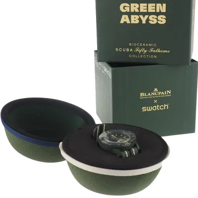 Produktbild von Blaincpain x Swatch Fifty Fathoms Green Abyss - Original mit Zertifikat