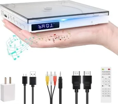 Immagine prodotto di Lettore DVD con HDMI – Lettore DVD esterno – Lettore Blu-ray – Portatile – Bianco