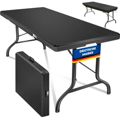 Produktbild von KESSER® Buffettisch Tisch klappbar Kunststoff 183x76 cm Campingtisch Partytisch Klapptisch Gartentisch für Garten, Terrasse und Balkon zusammenklappbar 8 Personen inkl. Tragegriff und Cover