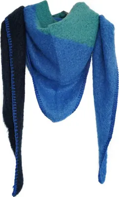 Produktbild von Modischer Dreiecksschal für Damen, XXL Schal 220x100 cm - komfortabel & langlebig Grün/Blau