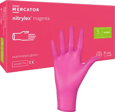 Produktbild von Nitrilhandschuhe Größe S, rosa, Mercator Nitrylex Magenta, 100 Stück