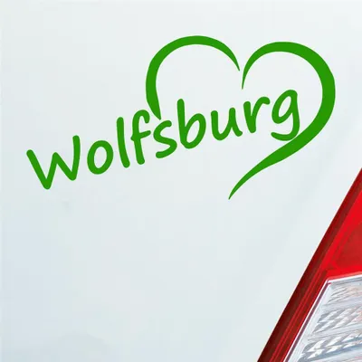 Produktbild von Auto Aufkleber Wolfsburg Herz Stadt City Liebe Love Heart 15x8 cm Hellgrün Sticker Heckscheibenaufkleber