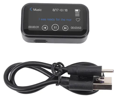 Immagine prodotto di Lettore MP3 BT, portatile, con clip sul retro, schermo touchscreen completo da 1,47 pollici, 32 GB, radio Hi-Fi con audio senza perdita