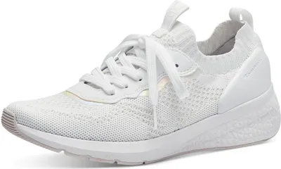 Produktbild von Tamaris damskie trampki skarpety sznurowane buty stretch 1-23714-42, rozmiar:39 EU, kolor:Biały