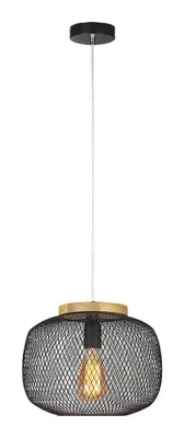 Zdjęcie produktu dla Lampa wisząca Rupert czarna 1xE27x40W drewno wym:150x30x30cm IP20 Rabalux