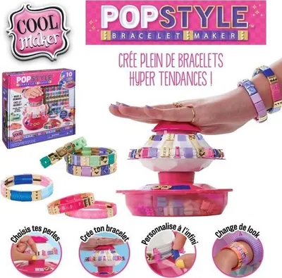Zdjęcie produktu dla Maszynka do Robienia Bransoletek Cool Maker Pop Style, Do 10 Bransoletek, 170 Koralików, Zestaw do Tworzenia Bransoletek Przyjaźni Spin Master
