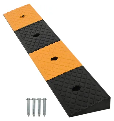 Productafbeelding van Oprijplaat Stoeprand Rubber Oprijhulp - 5 cm hoog - 100 x 15 x 5 cm - Antislip