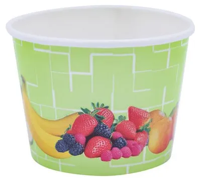 Produktbild von 45x Eisbecher Pappe rund 140 ml Ø 73mm Höhe 52mm "Fruchtreigen"
