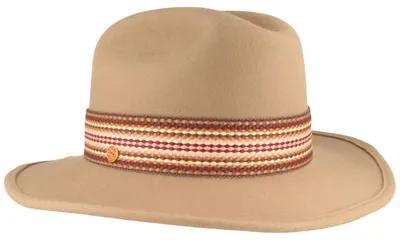 Mayser modischer Western Wollfilz-Cowboyhut gemustertes Band in braun