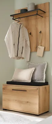 Produktbild von Garderobe Set 3-teilig "Design-D" in Evoke Eiche 80 x 200 cm