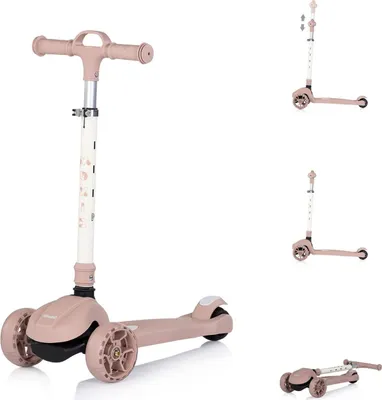 Immagine prodotto di Monopattino per bambini Chipolino Moxie Musica, luci, pieghevole, maniglia per il trasporto, 3 ruote, freno rosa