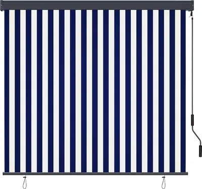 Immagine prodotto di Tenda a rullo vidaXL blu e bianca, 180 x 250 cm, in tessuto e alluminio