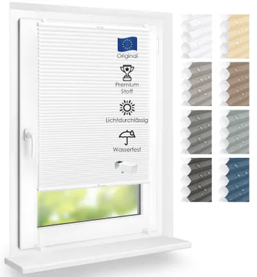 Produktbild von Wabenplissee lichtdurchlässig, ohne Bohren, Weiß, 40x210