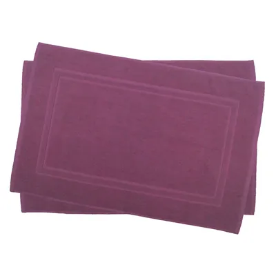 Produktbild von 2 er Set Julie Julsen® Badvorleger Duschvorleger Doppel Rahmen Lila,50 x 80 cm