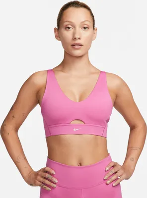 Produktbild von Nike W Nk Df Indy Plunge Cutout Bra Cosmic Fuchsia/Fossil Ston Xl