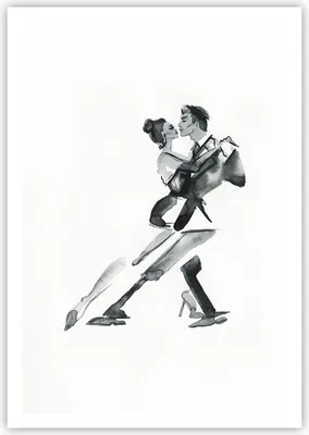 Produktbild von Poster - Poster ohne Rahmen - Tango Zeichnen Schwarzweiß - 70x100 cm - Wand Bild - Wanddeko - Wandbilder - Kunstposter - Wandposter - Bilder - Kunstdruck - Wanddekoration - Wandbild - P2XPA70x100-4300