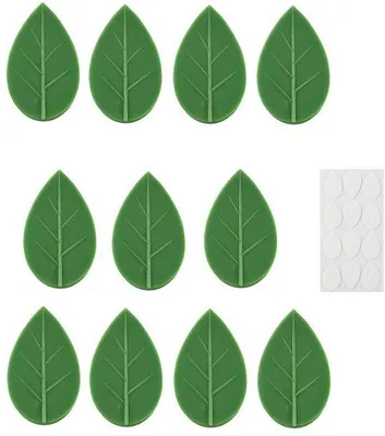 Produktbild von Klimplantenhalter - 11-Stück - Wandhalter - Selbstklebend - Für Zimmerpflanzen - Kletterpflanzen - Kabelmanagement - Mit Plakstiften - Grün