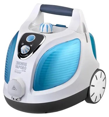 Image de THOMAS Nettoyeur à vapeur,1500W,3.5bar,1.6L,bleu clair-blanc VAPORO BUGGY