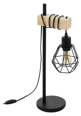 Produktbild von Eglo Tischleuchte Townshend 5 schwarz braun 50 x 15,5 x 22 cm