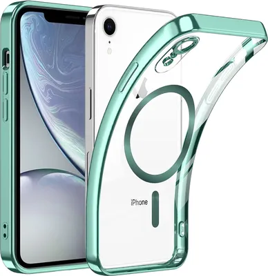 Obrázek produktu pro Pouzdro pro iPhone XR Magnetické Ultra Tenké Průhledné Pouzdro s Magsafe a Ochranným Krytem na Kameru světle zelená