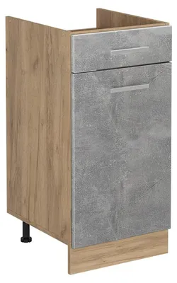 Zdjęcie produktu dla Szafki kuchenne Vicco R-Line Beton/Dąb goldkraft 40 cm bez blatu roboczego, Model 61147