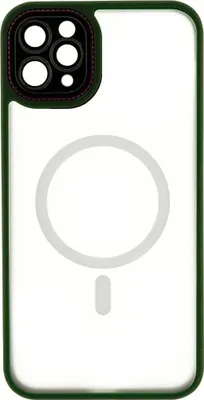 Imagen del producto de Funda para iPhone compatible con MagSafe y protección para la cámara, compatible con iPhone 11 Pro Max, color verde oscuro