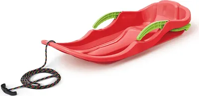 Image de Luge en plastique "Race S" avec freins - Luge rouge pour enfants
