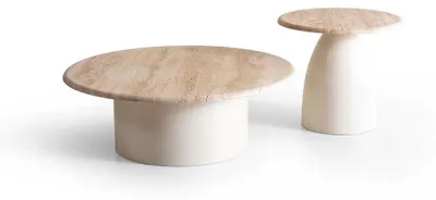 Immagine prodotto di Set di tavolini moderni con piani in pietra naturale