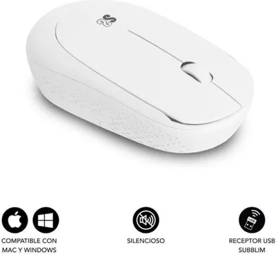Produktbild von Subblim Business Plus Kabellose Maus, Leise/ Bis zu 1200 DPI/ Weiß